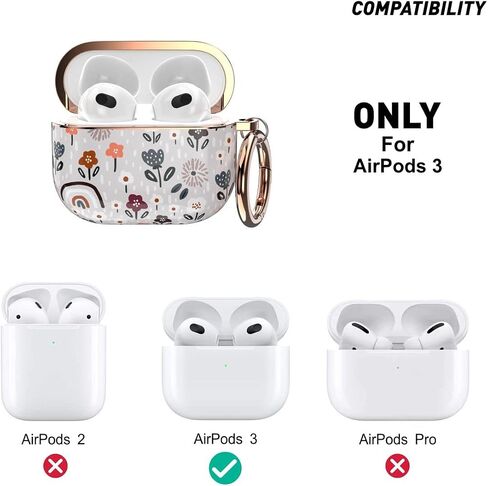 case for AirPods 3, AirPod 3 case for Women, AirPods 3rd Generation case, Key Chain, LED Visible, Heavy Duty, Support Wireless Charging (Blue) in Saudi Arabia