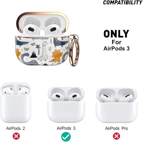 case for AirPods 3, AirPod 3 case for Women, AirPods 3rd Generation case, Key Chain, LED Visible, Heavy Duty, Support Wireless Charging (Blue) in Kuwait