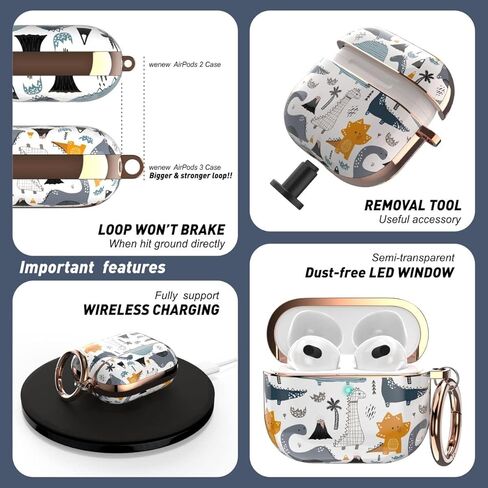 case for AirPods 3, AirPod 3 case for Women, AirPods 3rd Generation case, Key Chain, LED Visible, Heavy Duty, Support Wireless Charging (Blue) in Kuwait