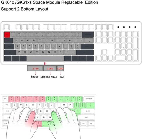 YMDK GH60 GK61 RGB Hot Swap Independent Driver Tyce-C ANSI Mechanical keyboard DIY kit Plastic Case CNC Aluminum Case Plate PCB (Plastic White GK61X Wired) in Saudi Arabia