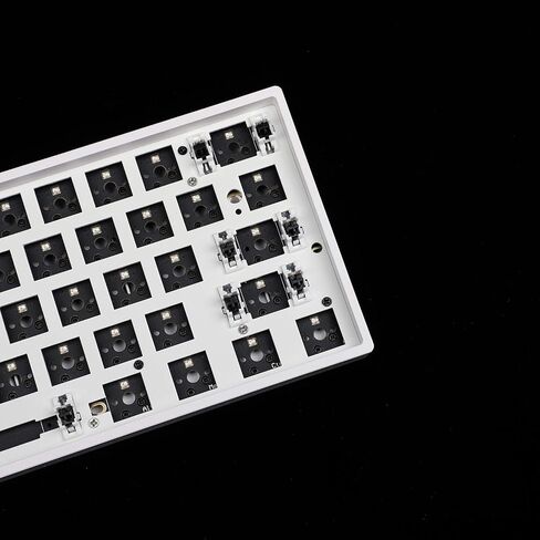 YMDK GH60 GK61 RGB Hot Swap Independent Driver Tyce-C ANSI Mechanical keyboard DIY kit Plastic Case CNC Aluminum Case Plate PCB (Plastic White GK61X Wired) in Saudi Arabia