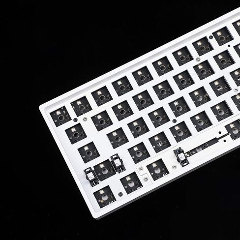 YMDK GH60 GK61 RGB Hot Swap Independent Driver Tyce-C ANSI Mechanical keyboard DIY kit Plastic Case CNC Aluminum Case Plate PCB (Plastic White GK61X Wired) in Saudi Arabia