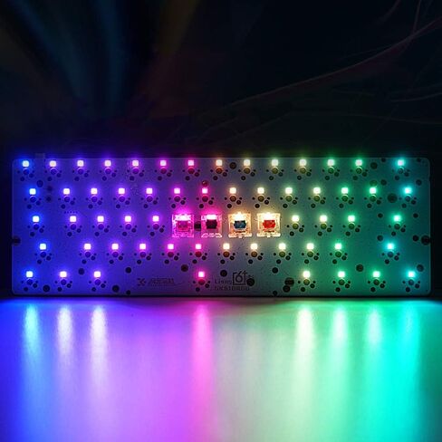 YMDK GH60 GK61 RGB Hot Swap Independent Driver Tyce-C ANSI Mechanical keyboard DIY kit Plastic Case CNC Aluminum Case Plate PCB (Plastic White GK61X Wired) in Saudi Arabia