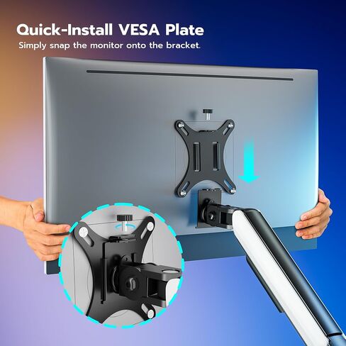 Single Monitor Mount with RGB, Monitor Arm Desk Mount for 17 to 32 inch Computer Monitor, Holds 19.8 lbs, Adjustable Monitor Stand for Desk, Vesa Mount with Clamp and Grommet Base, Orange in Saudi Arabia