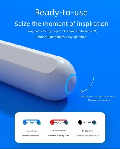 iPad Pencil 2nd Generation with Magnetic Wireless Charging, 2X Fast Charge for Apple Ipad, Compatible with iPad Pro 11 in 1/2/3/4, iPad Pro 12.9 in 3/4/5/6, iPad Air 4/5, iPad Mini 6 in Saudi Arabia