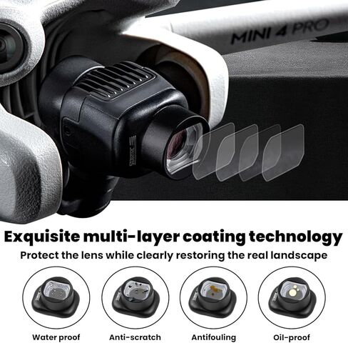 عدسة O'woda Mini 4 Pro واسعة الزاوية، قم بتوسيع عدسة HD ذات زاوية التصوير بدون طيار لملحقات DJI Mini 4 Pro in Kuwait