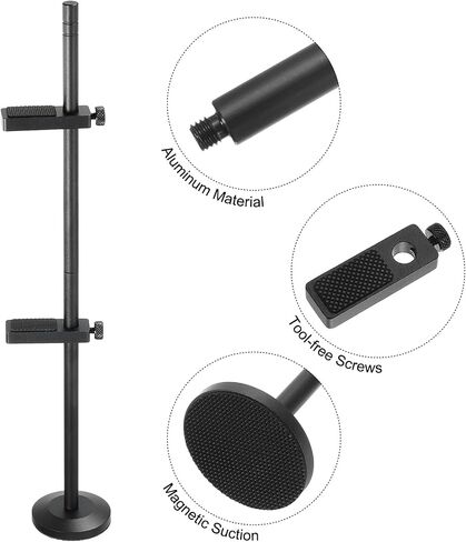 MECCANIXITY Graphics Card GPU Support Bracket, GPU Stand Double Rod Magnetic Base 10-170mm Adjustable Brace for Desktop Video Card with Level, Aluminum Black in Saudi Arabia