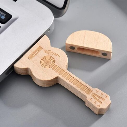 غيتار على شكل خشب القيقب USB2.0 64 جيجابايت فلاش حملة القلم ذاكرة الإبهام مع صندوق خشبي (2.0 64 جيجابايت) in Saudi Arabia