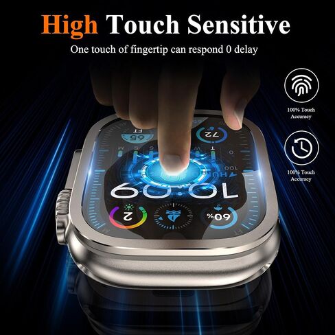 YMHML for Apple Watch Ultra 2 Screen Protector Case 49mm, 2023 Titanium Alloy Frame with Tempered Glass, Waterproof Bubble-Free HD Clear Full Protective Cover for iWatch Ultra 2/1 Accessories 2 Pack in Saudi Arabia