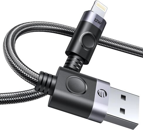 ORICO USB A to Lightning Cable, 12W Lightning Cable Fast Charging High-Speed Data Transfer Cord Nylon Braided, Compatible with iPhone 13 12 11 Pro Max XS XR X 8 7 Plus 6S SE iPad and More in Saudi Arabia