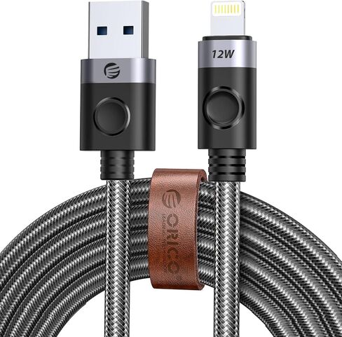 ORICO USB A to Lightning Cable, 12W Lightning Cable Fast Charging High-Speed Data Transfer Cord Nylon Braided, Compatible with iPhone 13 12 11 Pro Max XS XR X 8 7 Plus 6S SE iPad and More in Saudi Arabia