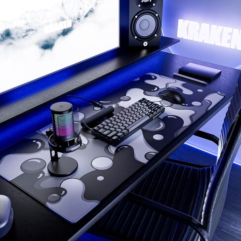 ميكروفون مكثف USB من Kraken Echo RGB للألعاب والبودكاست والبث لأجهزة الكمبيوتر الشخصية وPS5 وPS4 وMAC وأجهزة الكمبيوتر المحمولة. كتم صوت اللمس - مقبض الكسب - المراقبة - RGB يمكن التحكم فيه - ميكروفون ألعاب الكمبيوتر الشخصي مع حامل مكتب (أسود) in Saudi Arabia