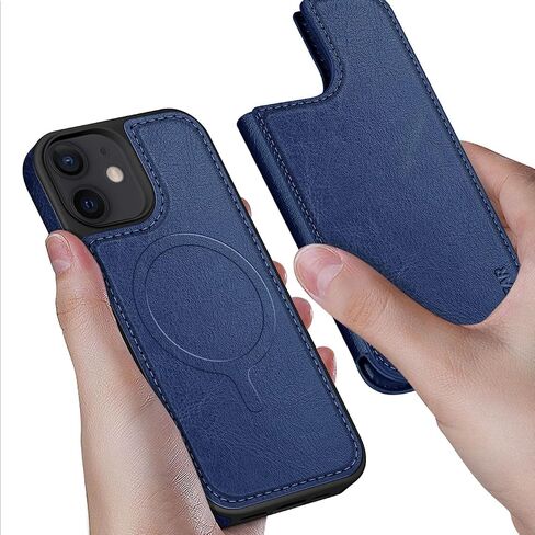 for iPhone 12 Pro Max 6.7" Phone case[Compatible magsafe][Back Flip Folio Wallet Cases][Magnetic 2-in-1 Detachable][RFID Blocking] Shockproof Women Men Cover for Apple 12 ProMax Light Brown in Saudi Arabia