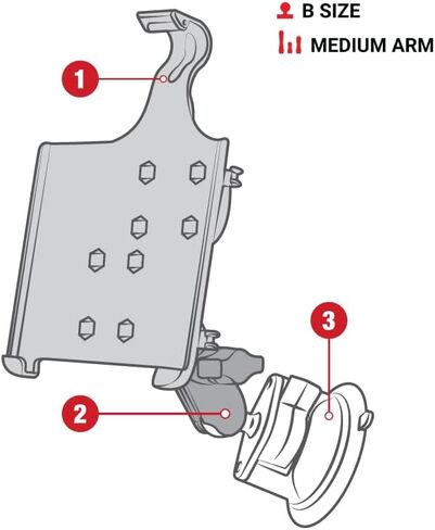 حامل ذاكرة الوصول العشوائي بقفل ملتوي لجهاز Apple iPad mini 6 RAM-B-166-AP36U للزجاج الأمامي للسيارة in Kuwait