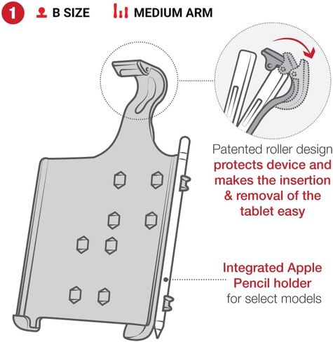 حامل ذاكرة الوصول العشوائي بقفل ملتوي لجهاز Apple iPad mini 6 RAM-B-166-AP36U للزجاج الأمامي للسيارة in Kuwait
