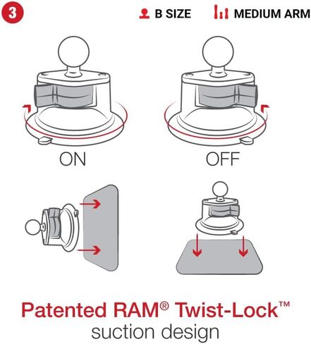 حامل ذاكرة الوصول العشوائي بقفل ملتوي لجهاز Apple iPad mini 6 RAM-B-166-AP36U للزجاج الأمامي للسيارة in Kuwait