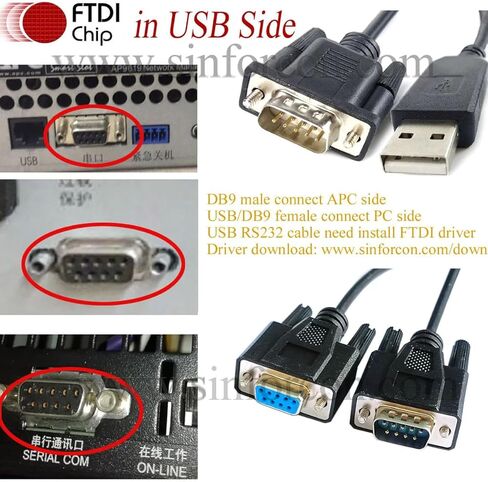 DB9F RS232 to DB9M for APC AP 940-0024C (9400024C) SMART-UPS UA-1000 SUA1500 Management Communications Signaling Interface Netware Replacement Cable, 6FT,Black (DB9F to DB9M) in Kuwait