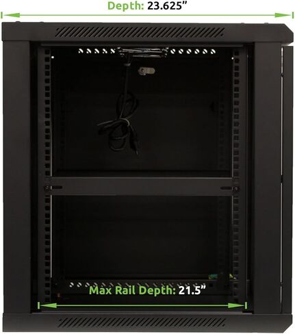 NavePoint 12U جدار جبل 19 بوصة خادم 600 مم خزانة رف الضميمة زجاج الباب قفل ث / رفوف in Saudi Arabia