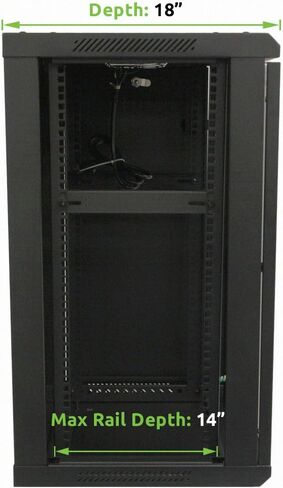 Navepoint 15U Deluxe IT Wallmount Cabinet Enclosure 19-Inch Server Network Rack with Locking Glass Door 16-Inches Deep Black with Shelves in Saudi Arabia