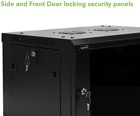Navepoint 15U Deluxe IT Wallmount Cabinet Enclosure 19-Inch Server Network Rack with Locking Glass Door 16-Inches Deep Black with Shelves in Saudi Arabia