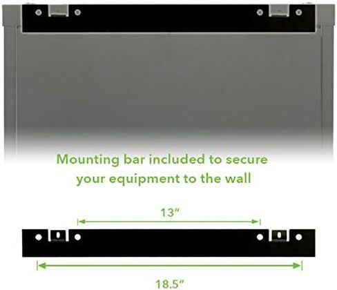 Navepoint 15U Deluxe IT Wallmount Cabinet Enclosure 19-Inch Server Network Rack with Locking Glass Door 16-Inches Deep Black with Shelves in Saudi Arabia