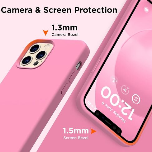 for iPhone 12 Pro Max Case, [2X Camera Protector + 2X Screen Protector], Full-Body Silicone Shockproof Protective Cover, Microfiber Lining Phone Case for iPhone 12 Pro Max 6.7", Azure Blue in Saudi Arabia