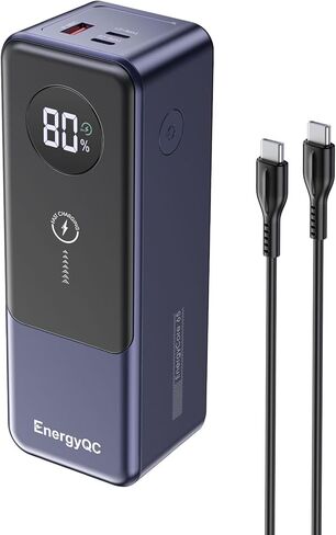بنك الطاقة EnergyQC، شاحن محمول للكمبيوتر المحمول بقدرة 24000 مللي أمبير بقدرة 65 وات، حزمة بطارية USB C ذات 3 منافذ، PD3.0 QC3.0 بنك طاقة للشحن السريع لأجهزة MacBook Dell XPS IPad iPhone 15/14/13/12 Pro Samsung S23 S22 إلخ in Kuwait