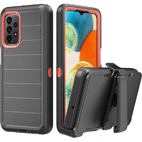 Designed for Samsung Galaxy A23 5G/4G Case with Belt Clip & Kickstand, Full-Body Triple Layers Rugged Case with Screen Protector for Samsung Galaxy A23 5G/4G 6.6 inch Phone (Black)