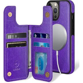 for iPhone 12 Pro Max 6.7" Phone case[Compatible magsafe][Back Flip Folio Wallet Cases][Magnetic 2-in-1 Detachable][RFID Blocking] Shockproof Women Men Cover for Apple 12 ProMax Light Brown