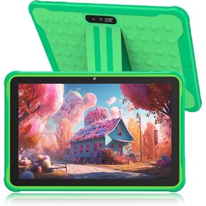 Kids Tablet 10 Inch,Android Tablet for Toddler,Kids Learning Tablet with Dual Camera,32GB Kids WiFi Tablets,6000MAH,Kid-Proof Case (Green)