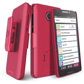 حافظة BELTRON Jitterbug Smart2 مع مجموعة حافظة بمشبك حزام، حافظة حماية نحيفة مع مسند لهاتف Jitterbug Smart 2 سهل الاستخدام مقاس 5.5 بوصة للهاتف الذكي لكبار السن من GreatCall (5049SJBS2) - أسود in Kuwait