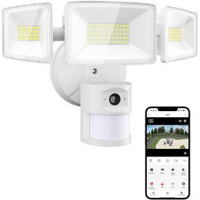 Onforu Floodlight Camera Outdoor, 2K Smart Security Wired Cam 55W 5500LM LEDs, 125° Wide View and 180° PIR Motion Detection, Flood Light Camera Color Night Vision, 2-Way Talk, SD Card/Cloud Storage