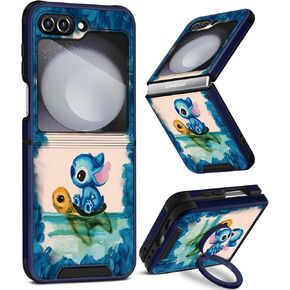 Oqplog for Z Flip 5 Case Cute Cartoon Case for Samsung Flip 5 with Ring Holder for Women Girly Funny Trendy Unique Fashion Galaxy Z Flip 5 Phone Case for Samsung Galaxy Z Flip 5, Turtle Stit in Saudi Arabia