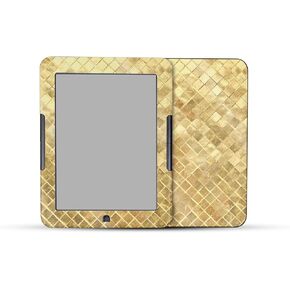 Glossy Glitter Tablet Skin Compatible with Barnes & Noble Nook GlowLight 4 (2021) - Gold Tiles - Premium 3M Vinyl Protective Wrap Decal Cover - Easy to Apply | Crafted in The USA by MightySkins