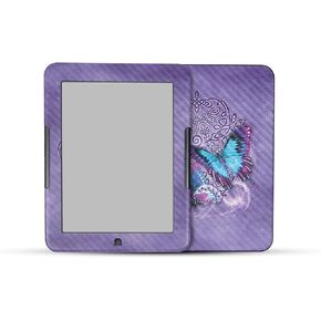 Carbon Fiber Tablet Skin Compatible With Barnes & Noble Nook GlowLight 4e (2022) - Celtic Butterflies - Premium 3M Vinyl Protective Wrap Decal Cover - Easy To Apply | Crafted in the USA by MightySkins