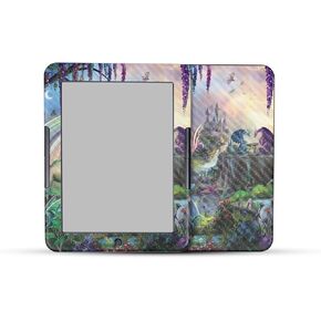 Carbon Fiber Tablet Skin Compatible with Barnes & Noble Nook GlowLight 4 (2021) - Dragon Paradise - Premium 3M Vinyl Protective Wrap Decal Cover - Easy to Apply | Crafted in The USA by MightySkins