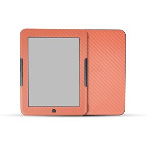 Carbon Fiber Tablet Skin Compatible with Barnes & Noble Nook GlowLight 4 (2021) - Solid Salmon - Premium 3M Vinyl Protective Wrap Decal Cover - Easy to Apply | Crafted in The USA by MightySkins