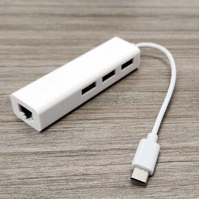 موزع USB C إلى 3 منافذ USB 2.0 مع محول RJ45 Ethernet LAN (CB-UC2.0، أبيض) in Saudi Arabia