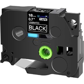 1 Pack Compatible for Brother TZ345 TZ-345 TZe345 TZe 345 White on Black Label Tape 0.7 inch 18mm(3/4") x 8m(26.2ft) Laminated P-Touch PTD600 PT-D400 PT-P710BT PT-E300 PT-E500 Label Maker