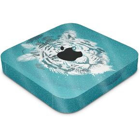 Glossy Glitter Skin Compatible with Apple Mac Mini M2 (2023) - White Tiger - Premium 3M Vinyl Protective Wrap Decal Cover - Easy to Apply | Crafted in The USA by MightySkins