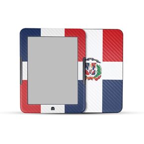 Carbon Fiber Tablet Skin Compatible with Barnes & Noble Nook GlowLight 4 (2021) - Dominican Flag - Premium 3M Vinyl Protective Wrap Decal Cover - Easy to Apply | Crafted in The USA by MightySkins