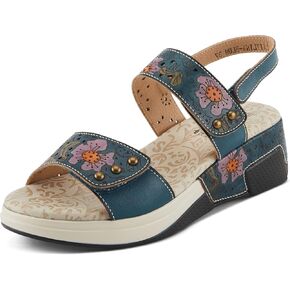 Spring Step L'Artiste Women's CAITLINA - Hand-Painted Floral Athleisure Sandals for Women