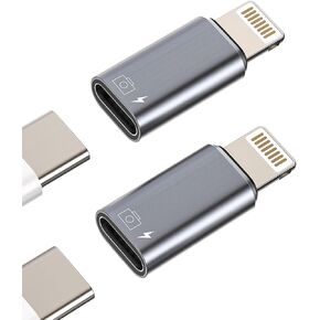 iPhone OTG Adapter USB C Female to Lightning Male(2Pack)Apple Charger Data Sync Dongle Type-c Camera Card Reader Flash Drive Keyboard Mouse U Disk Converter for 14 13 11 12 Pro Max Xr X Xs 8 7 Se Plus