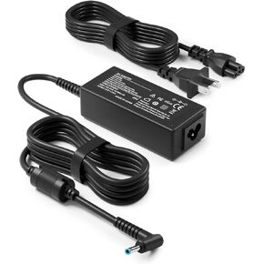 45W Laptop Charger for HP Pavilion X360 15 13 11,HP Stream 11 13 14,HP Zbook 14u G4 G5 15u 15 G3,HP Spectre X360,19.5V 2.31A Adapter for HP Notebook 15 model 4.5mm Smart Blue Tip computer Power Cord