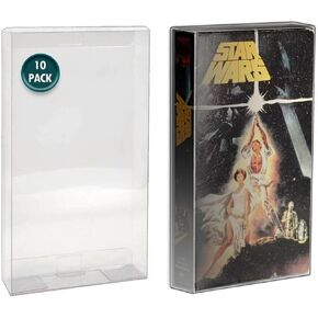 MALKO 10 Pack VHS Tape Protector Case | Protective Sleeve for VHS Cassette Original Box | Display Storage and Preservation