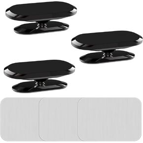 [3 Pack] Car Magnetic Phone Mount, Upgrade 8X Magnets Strong Magnet Cell Phone Holder,Dashboard 360° Rotation & Degrees View, for All Smartphone and Cellphone