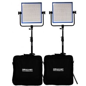 Dracast Pro Series LED1000 Daylight LED 2 Light Kit with V-Mount Battery Plates and Light Stands
