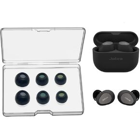Memory Foam Ear Tips with Dust Mesh Compatible with Jabra Elite 10 True Wireless Earbuds, Anti-Slip Replacement Ear Tip, No Silicone Eartips Pain & Nonallergic, 3Pairs (S/M/L, Black)