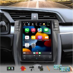 2024 New Upgrade 10.4 Inch Android Car Stereo Radio GPS Navigation for Honda Civic 2016-2023 4G+64G Vertical Screen with Car Play Auto DSP in Dash Kit Head unit Multimedia Player Audio Video