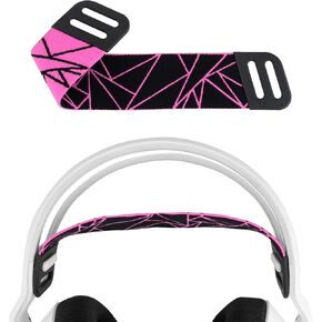 Geekria Mesh Fabric Headband Pad Compatible with Logitech G733, G335, G535 Headphones Replacement Band, Headset Head Cushion Cover Repair Part (Black/Red)